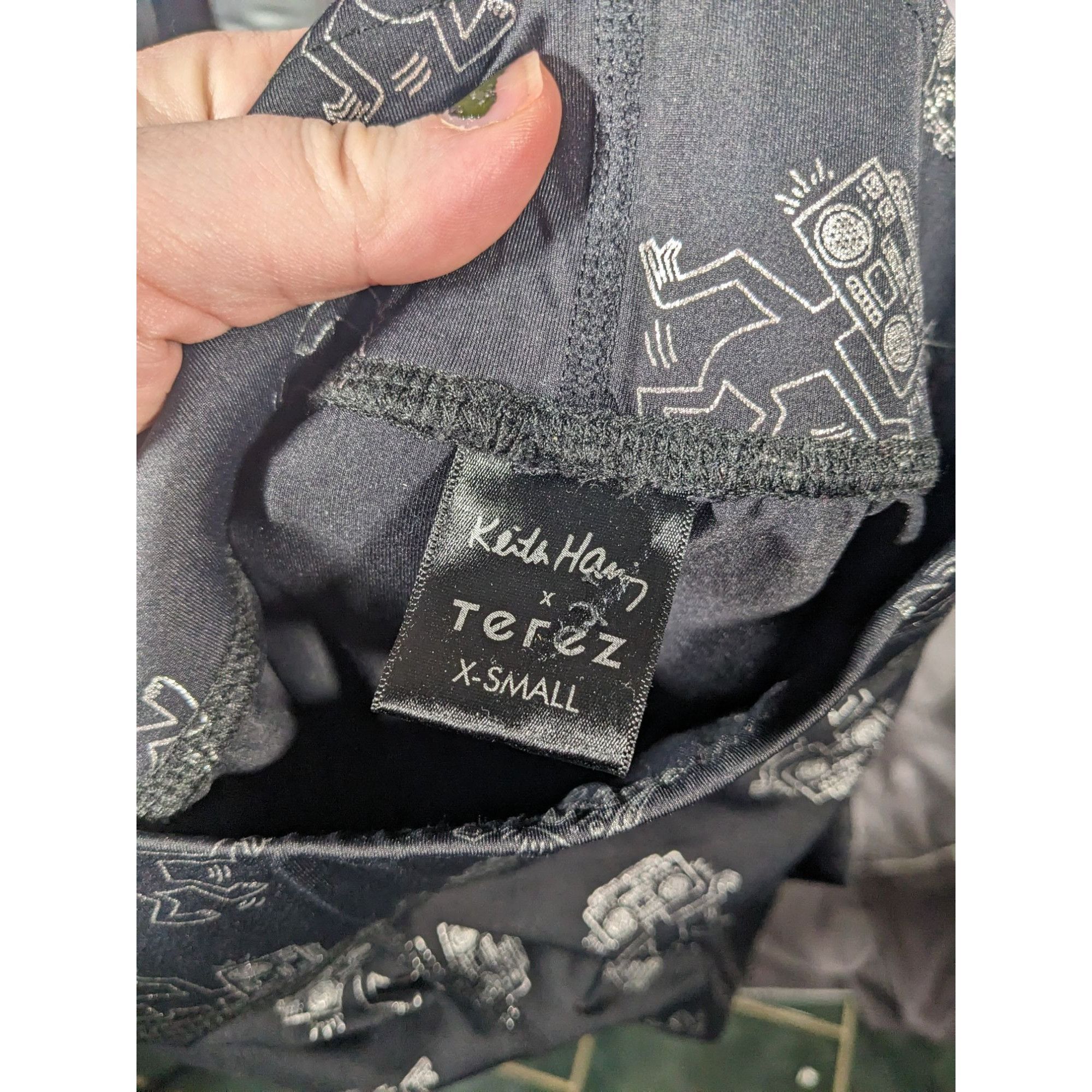Keith Haring × Terez Terez x Keith Haring Black And Silver Robot Leggings Size XS Size 24" / US 00 / IT 34 - 7 Thumbnail