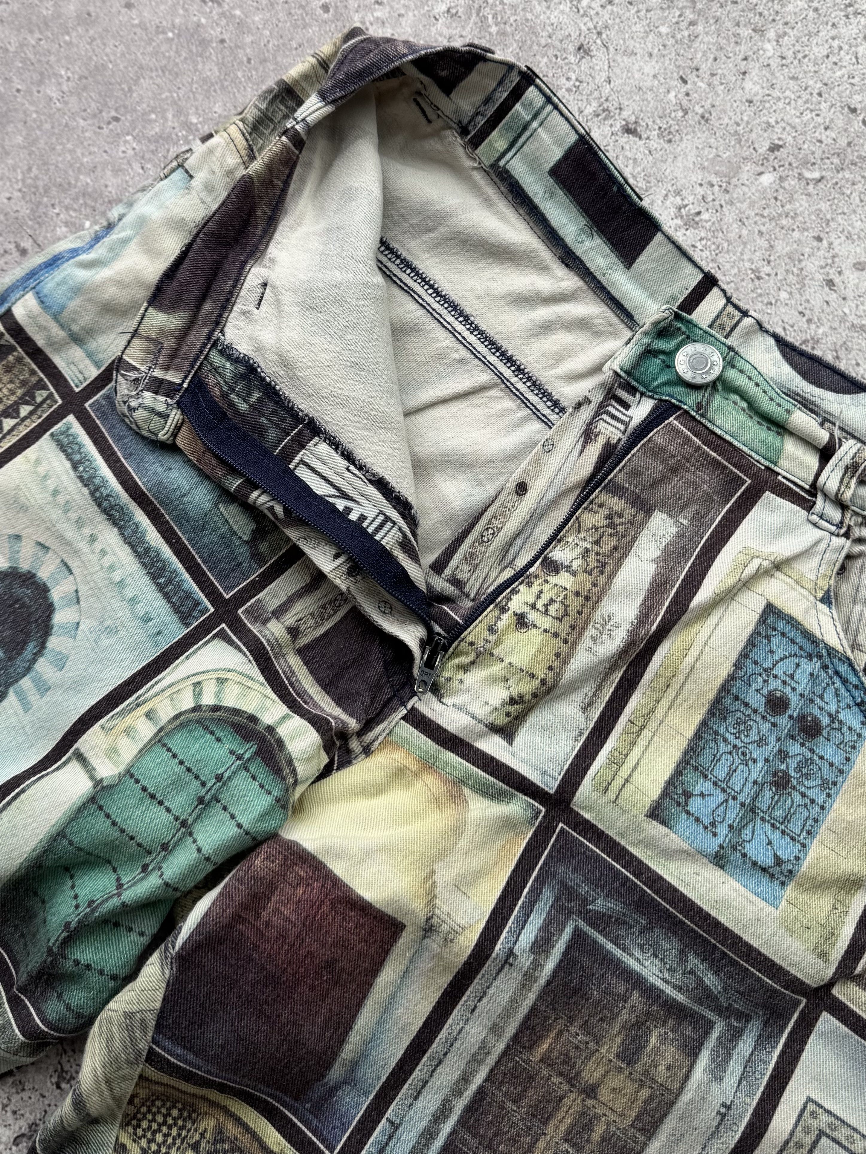 Vintage Vintage Printed Cropped Pants C552(V521) Size 25" / US 0 / IT 36 - 4 Thumbnail
