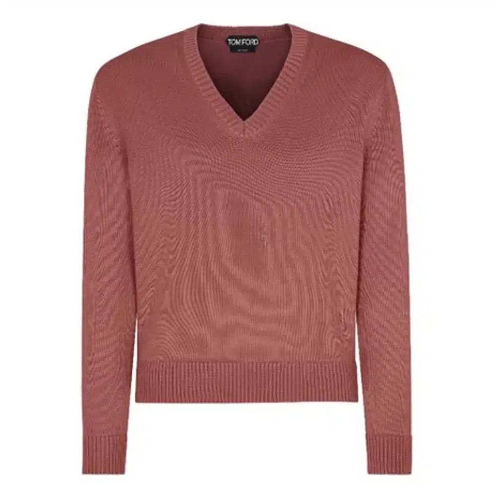 Tom Ford o1loc1c0325 KVL010 V Neck Sweater in Brown Size US M / EU 48-50 / 2 - 1 Thumbnail