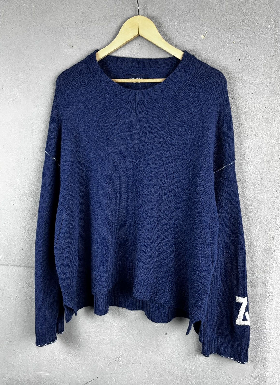 Zadig & Voltaire ZADIG&VOLTAIRE Markus Drop Shoulder Cashmere Sweater - Flag Size L / US 10 / IT 46 - 1 Thumbnail