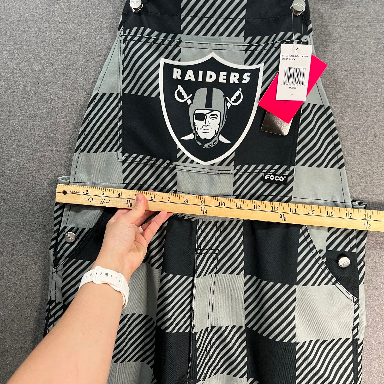 Other Las Vegas Raiders Mens Plaid Bib Overalls Size Medium Size US 43 - 11 Thumbnail