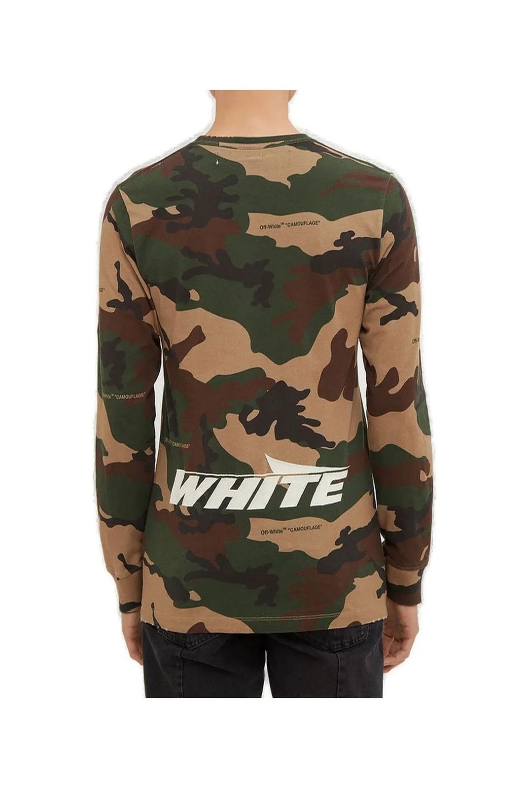 Off-White Camo Embroidered Logo Distressed LS T-Shirt Size US M / EU 48-50 / 2 - 4 Thumbnail