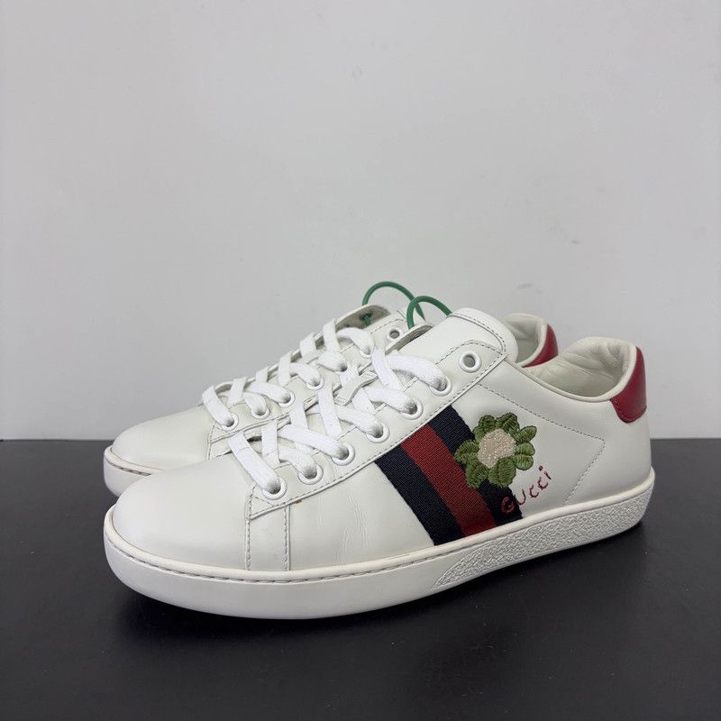 Gucci Gucci Ace Leather Low-Top Fashion Sneakers 0079 Size US 6 / IT 36 - 1 Thumbnail