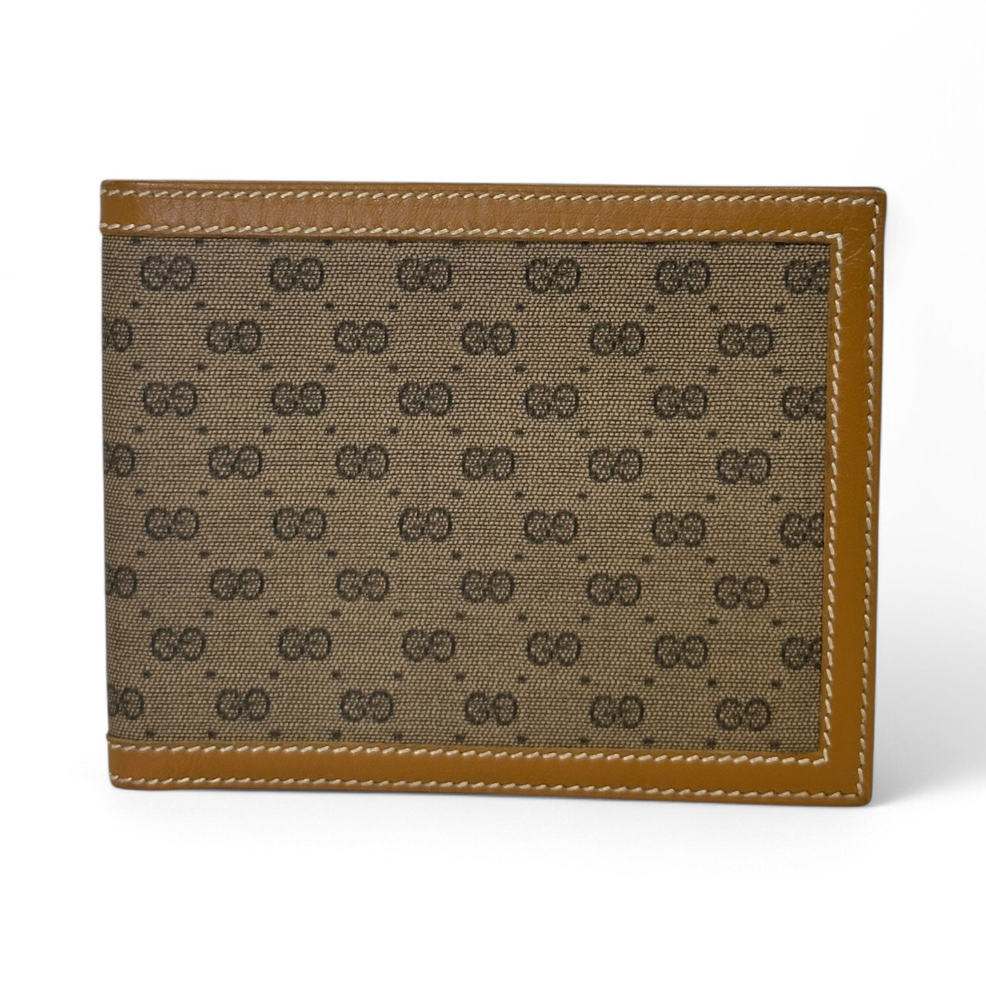 Gucci Wallet Vintage GG Monogram Canvas Leather Beige
