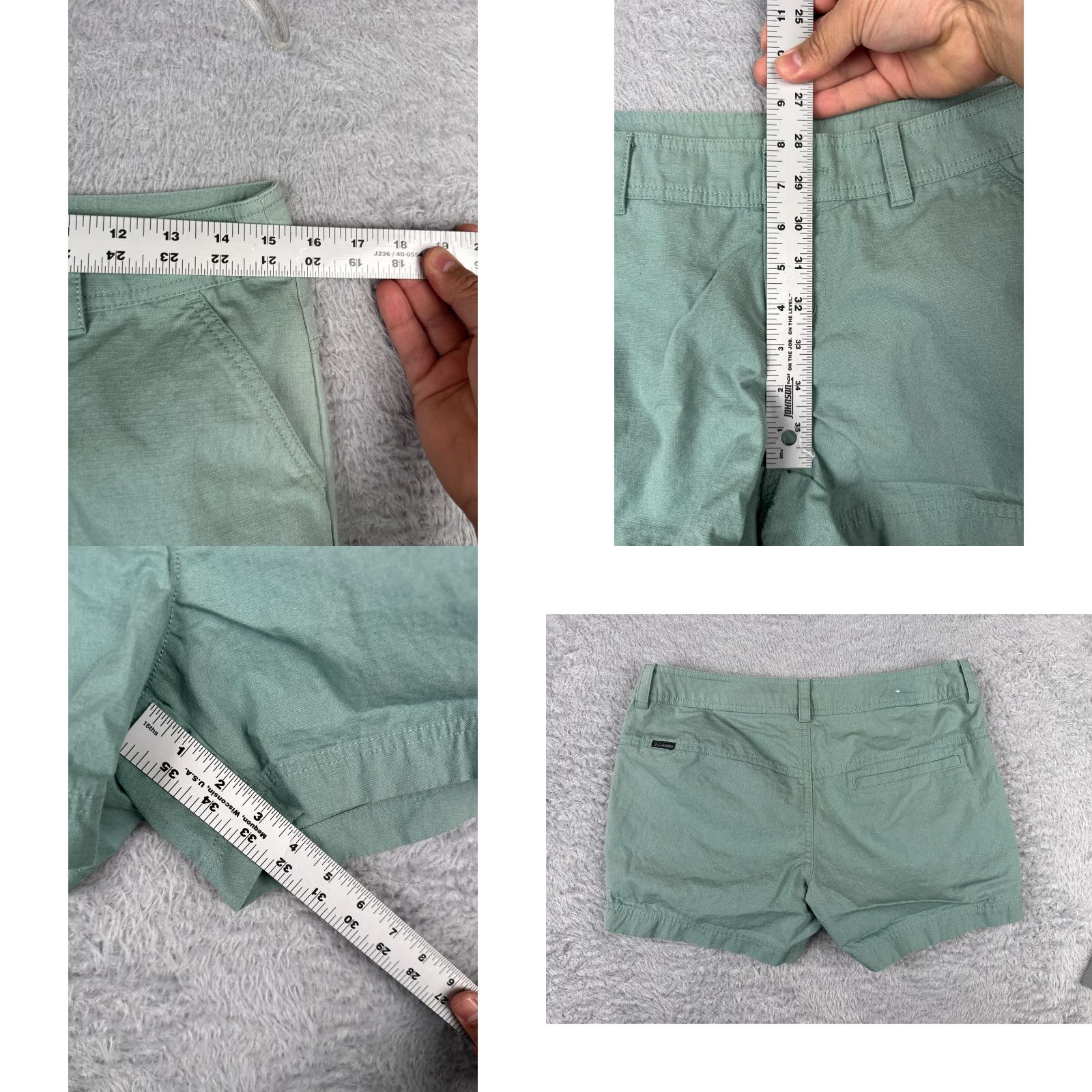 Vintage Columbia Womens Shorts 4 Green Chino Ripstop Cotton Hiking Camping 31x4 Size 27" / US 4 / IT 40 - 8 Thumbnail