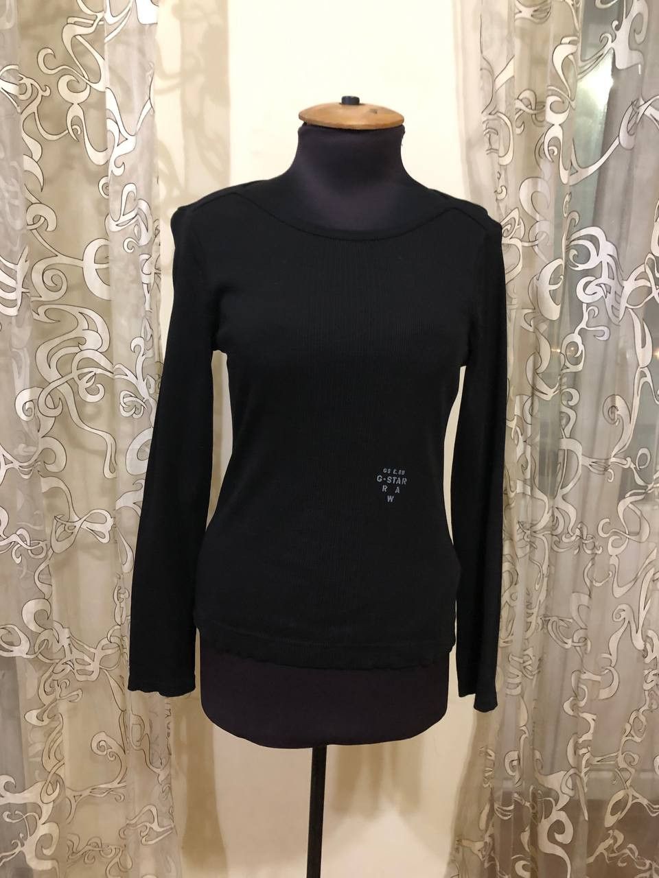 G-Star G-Star Raw Women's Slim Rib Boatneck Long Sleeve T-Shirt Size M / US 6-8 / IT 42-44 - 1 Thumbnail