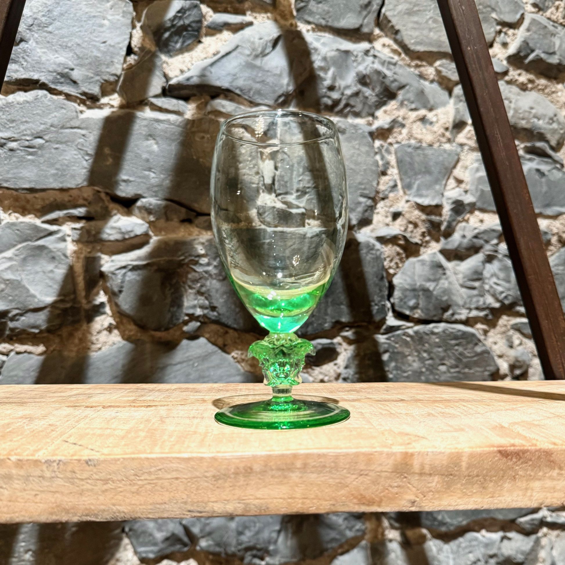 Versace Versace Medusa Lumière Set of 2 Mint Green Wine Glasses Size ONE SIZE - 3 Thumbnail