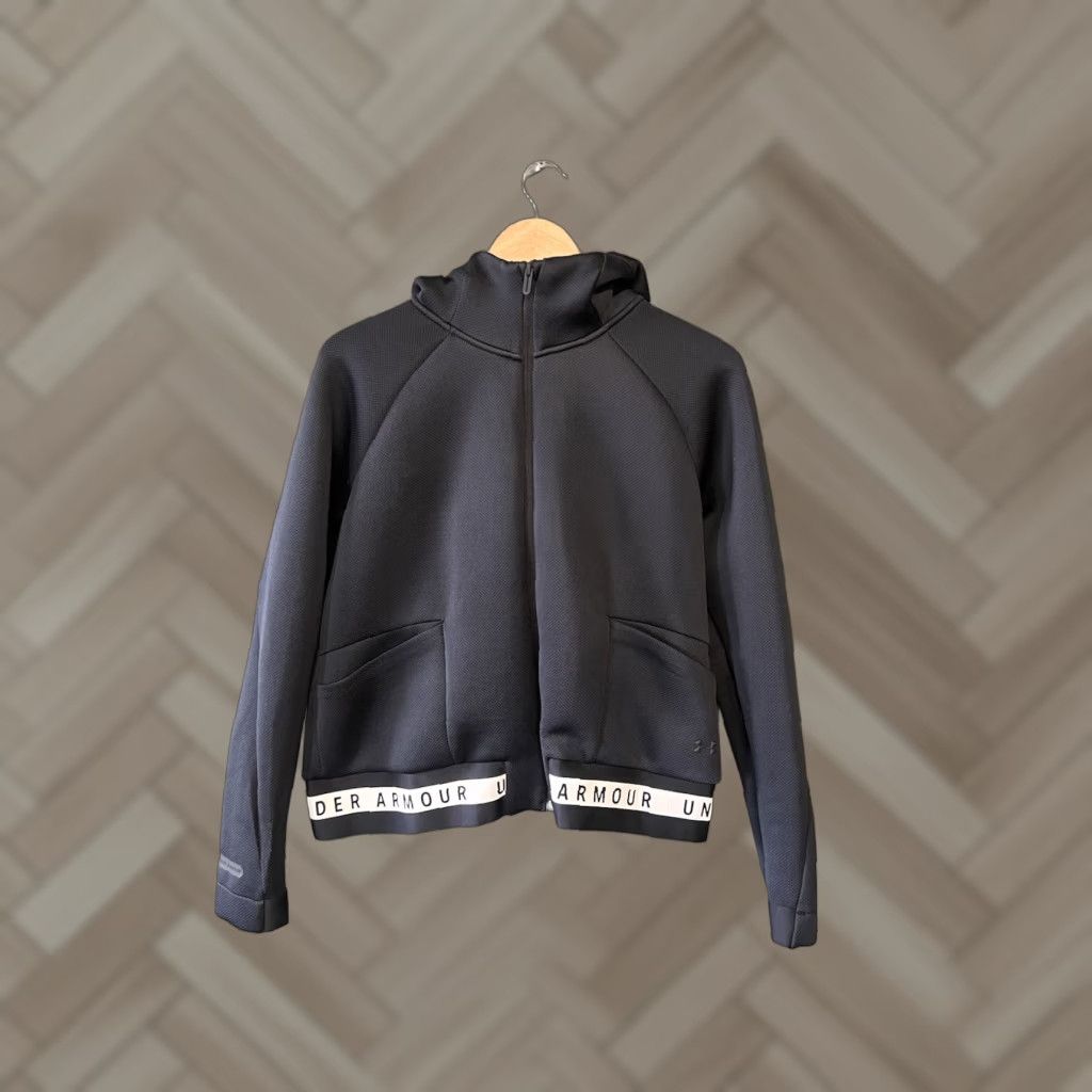Under Armour Under Armour Womens Black Temperature Control Cropped Zip Up Hoodie sz Large Size L / US 10 / IT 46 - 1 Thumbnail
