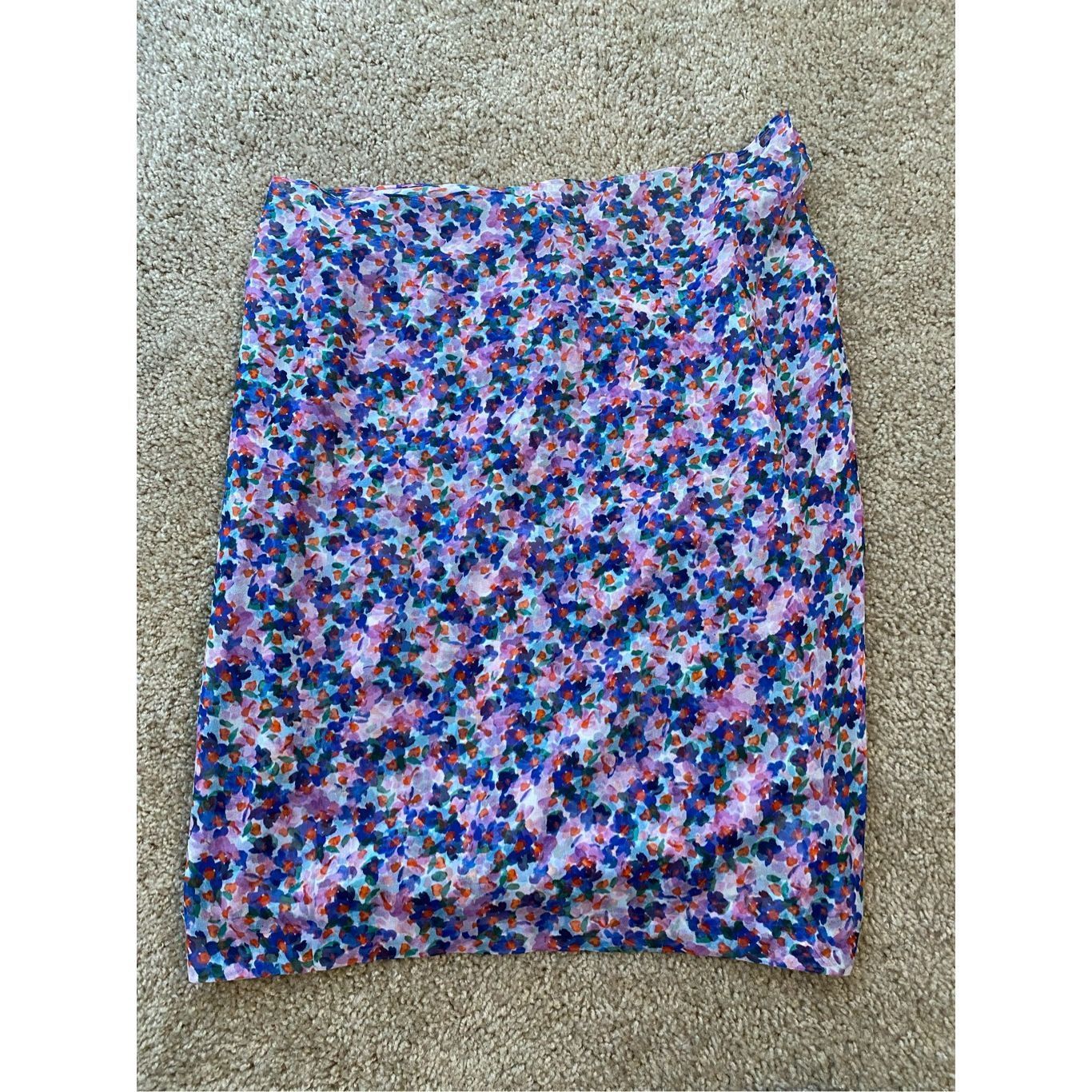 Veronica Beard Veronica Beard NWT Spencer Ruffle Skirt, Silk Cream Multicol Size 32" / US 10 / IT 46 - 8 Thumbnail