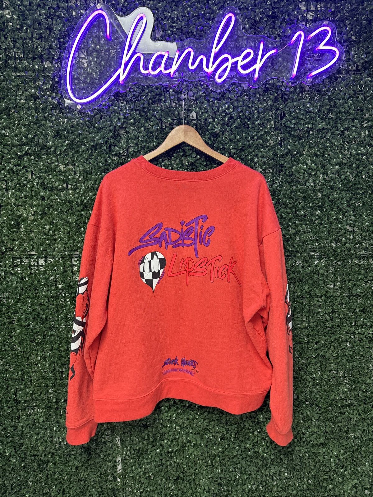 Tシャツ・カットソー Chrome Hearts Matty Boy Sadistic Crewneck Chrome Hearts Mattyboy Sadistic Lipstick Orange Sweatshirt