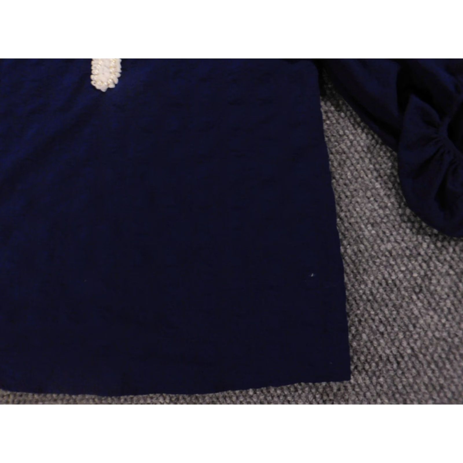 Melissa Melissa Paige Womens Blouse S Pullover Top Round Neck Cap Sleeve Blue Solid Ruffle Casual Regular Polyester Down Non-Vintage Size S / US 4 / IT 40 - 3 Thumbnail