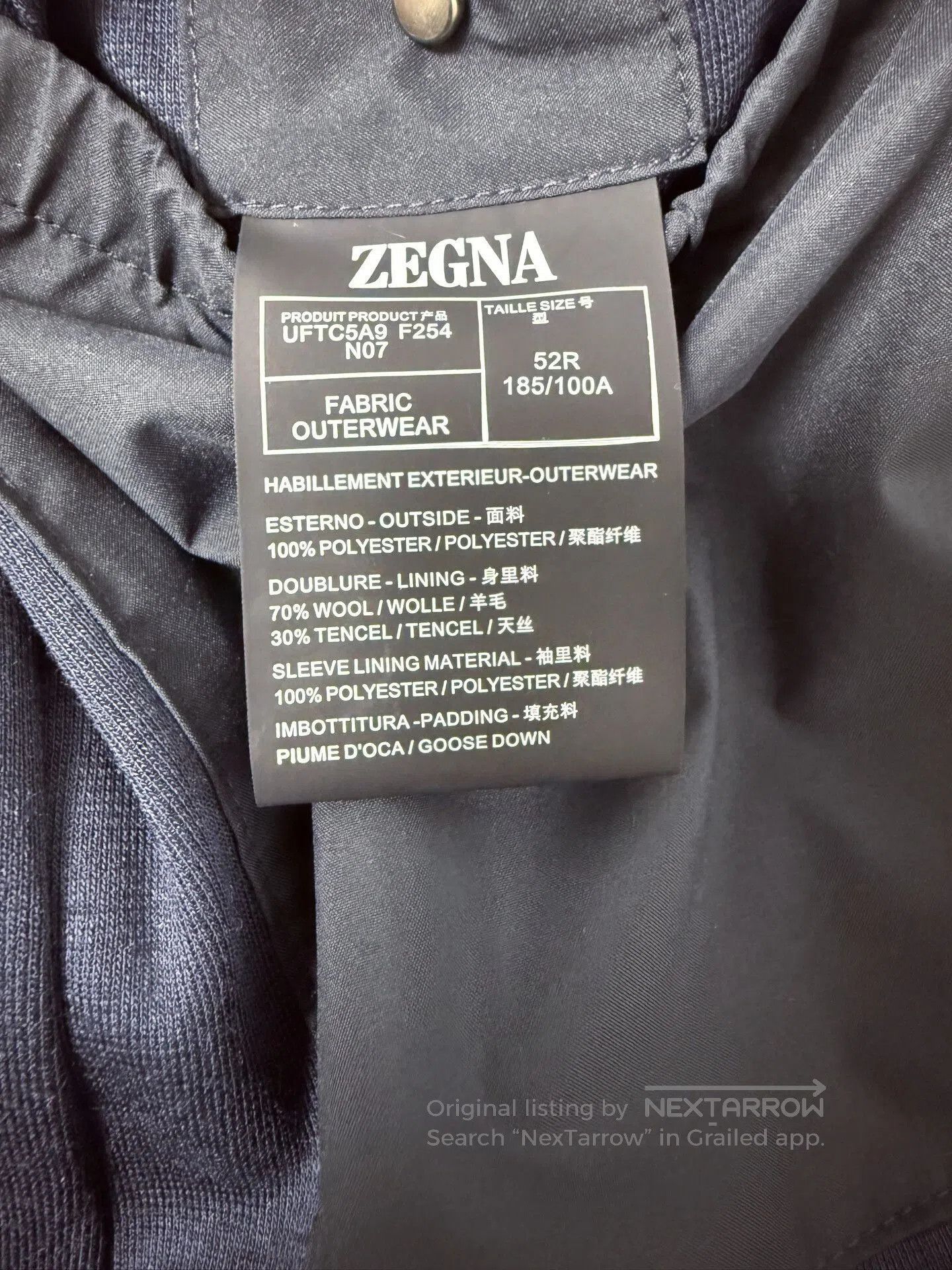 Ermenegildo Zegna ZEGNA Dark Blue Down Jacket. Size US M / EU 48-50 / 2 - 9 Thumbnail