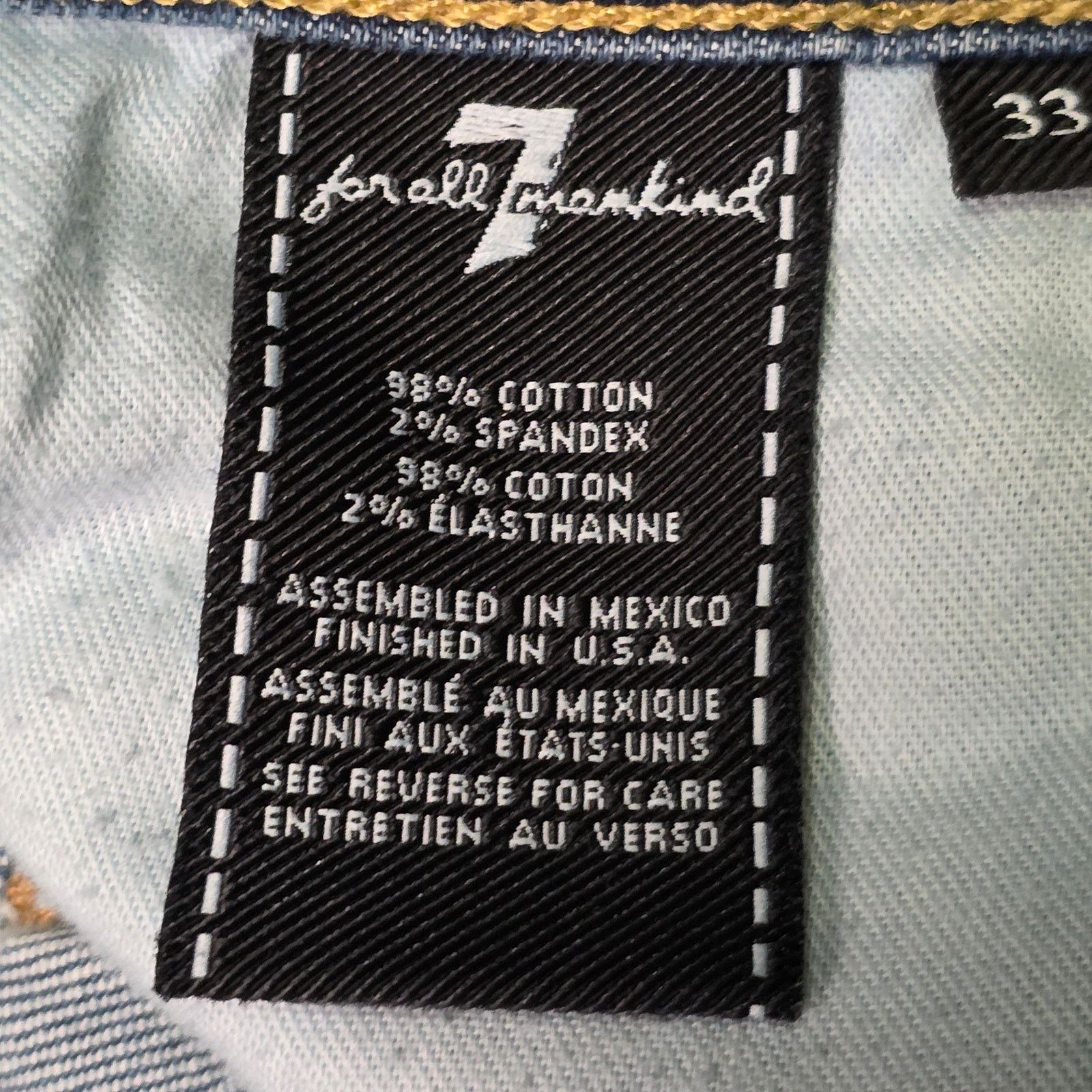 7 For All Mankind 7 For All Mankind Denim Jeans Women’s 33 Blue Casual Size 33" - 4 Thumbnail