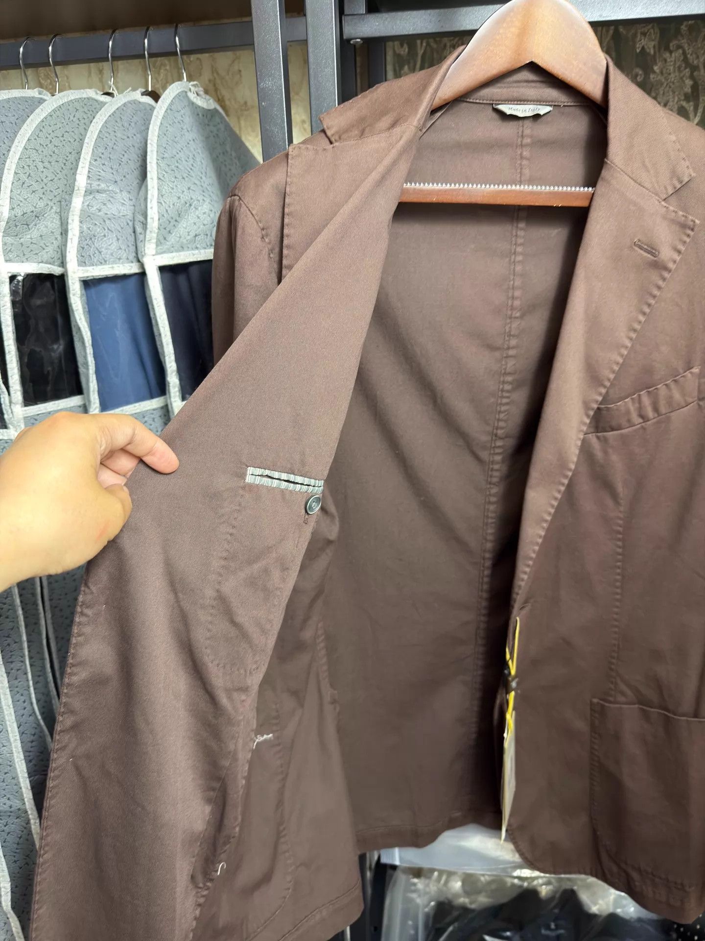 Canali Canali Slim Fit Suit Jacket Dark Brown 52 Size 52R - 6 Thumbnail