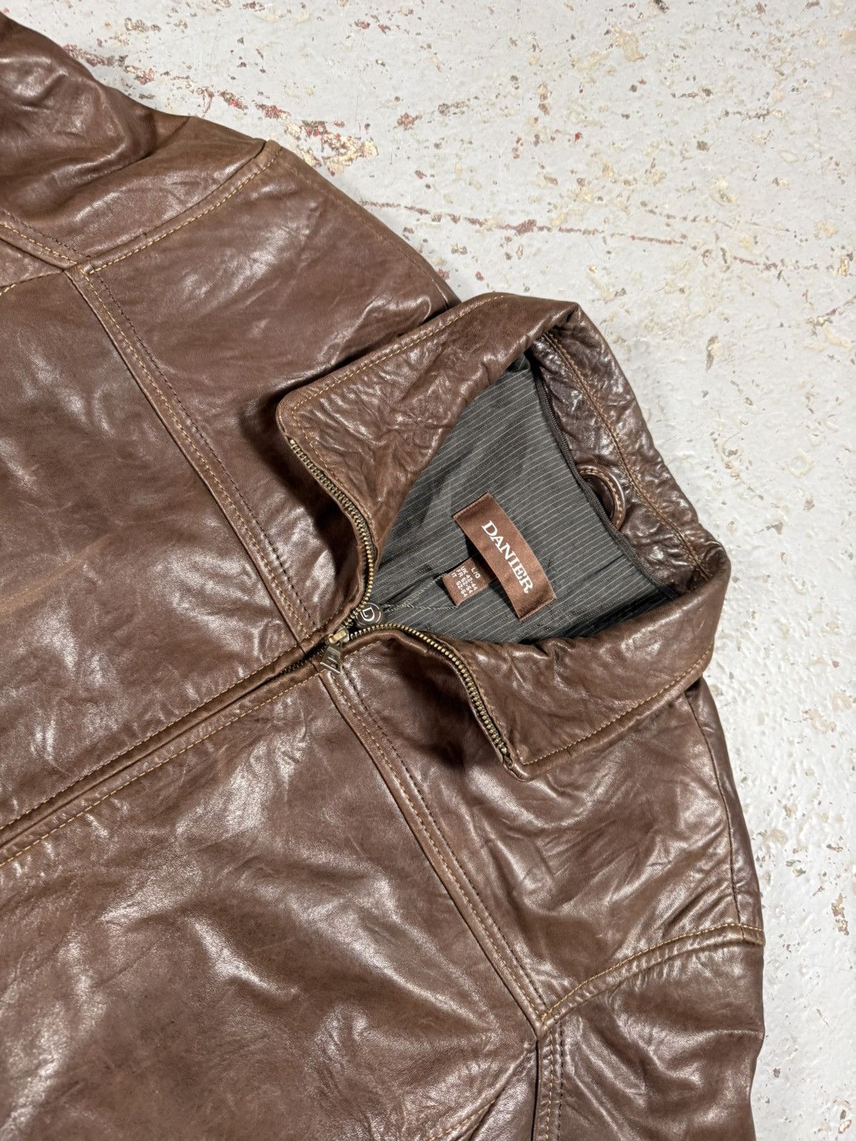 Danier Vintage Danier Faded Classic Leather Brown Jacket Size US L / EU 52-54 / 3 - 2 Thumbnail