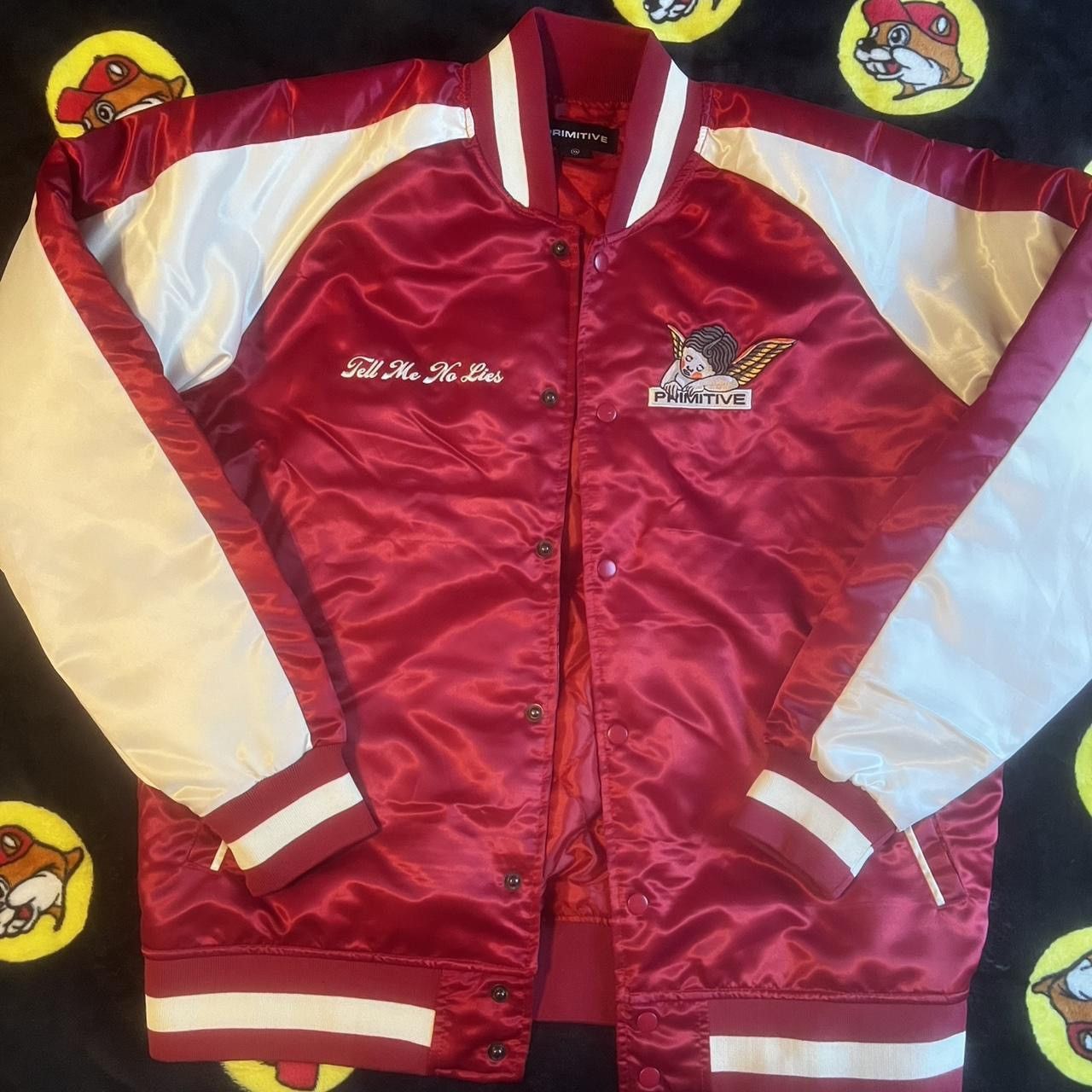 Primitive Burgundy and White Primitive Bomber Jacket Size US XL / EU 56 / 4 - 6 Thumbnail