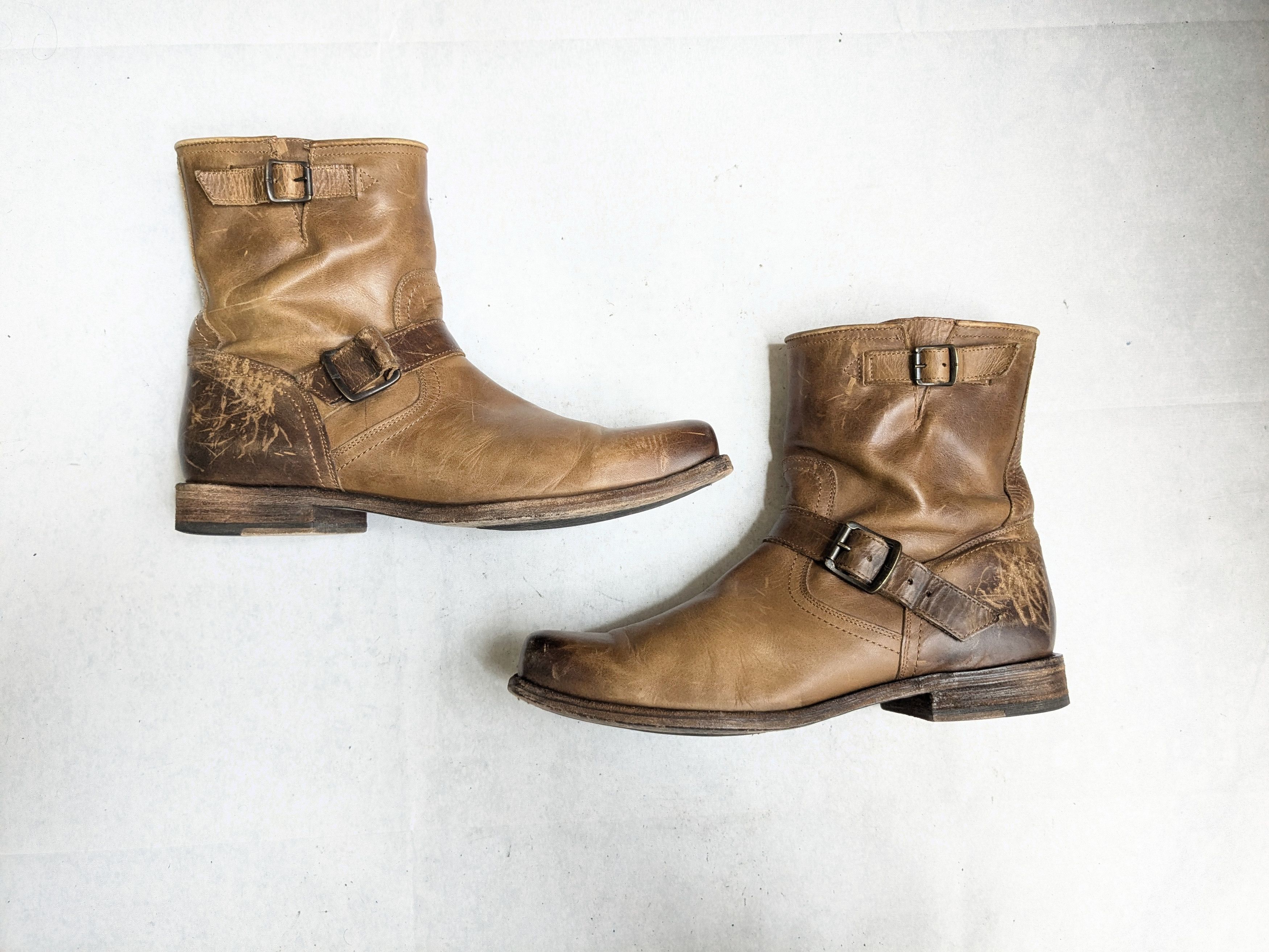 Frye Frye Engineer Boots 10 D Brown Leather Buckle Size US 10 / EU 43 - 1 Thumbnail