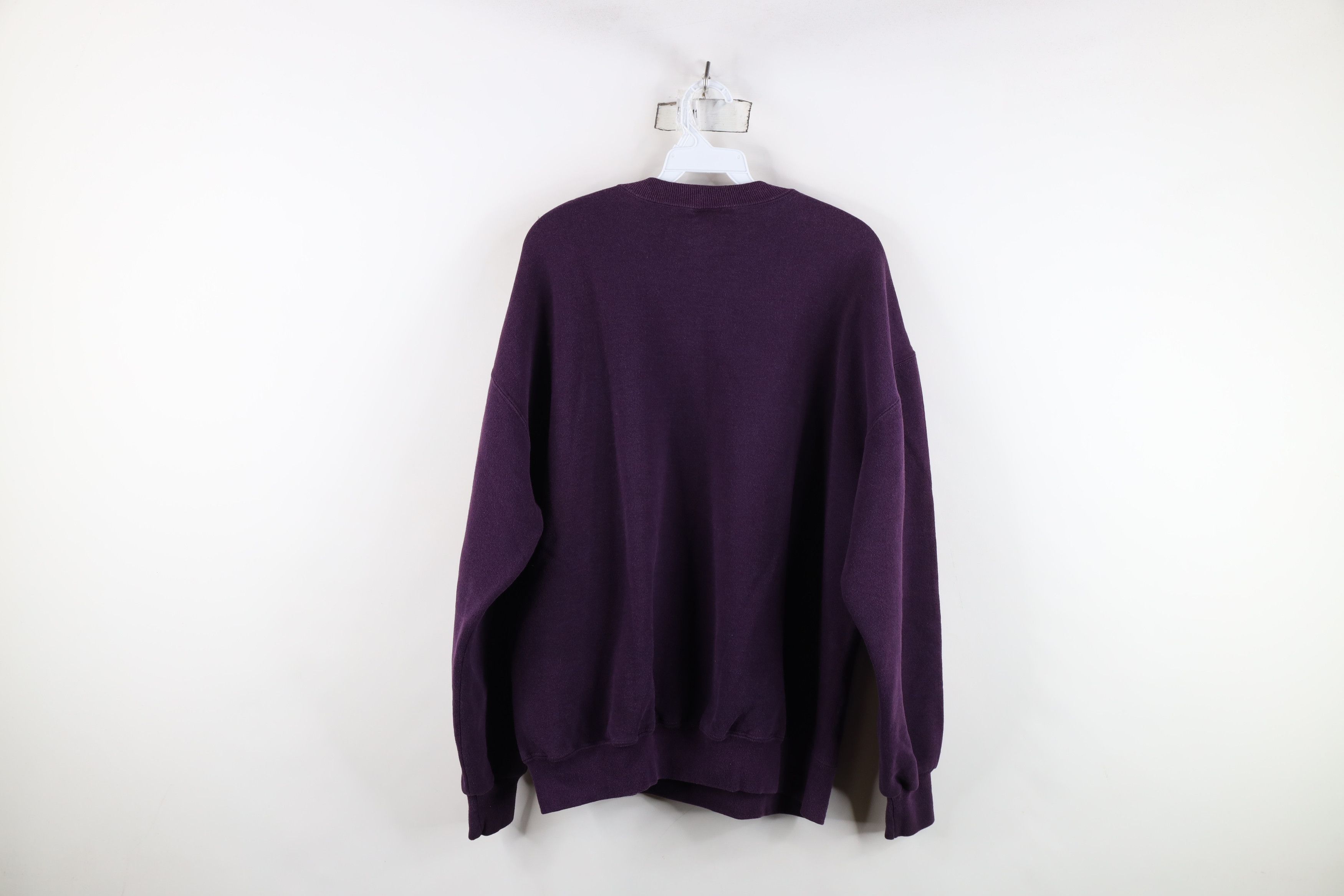 Vintage Vintage 90s Streetwear Blank Crewneck Sweatshirt Purple USA Size US XL / EU 56 / 4 - 10 Thumbnail