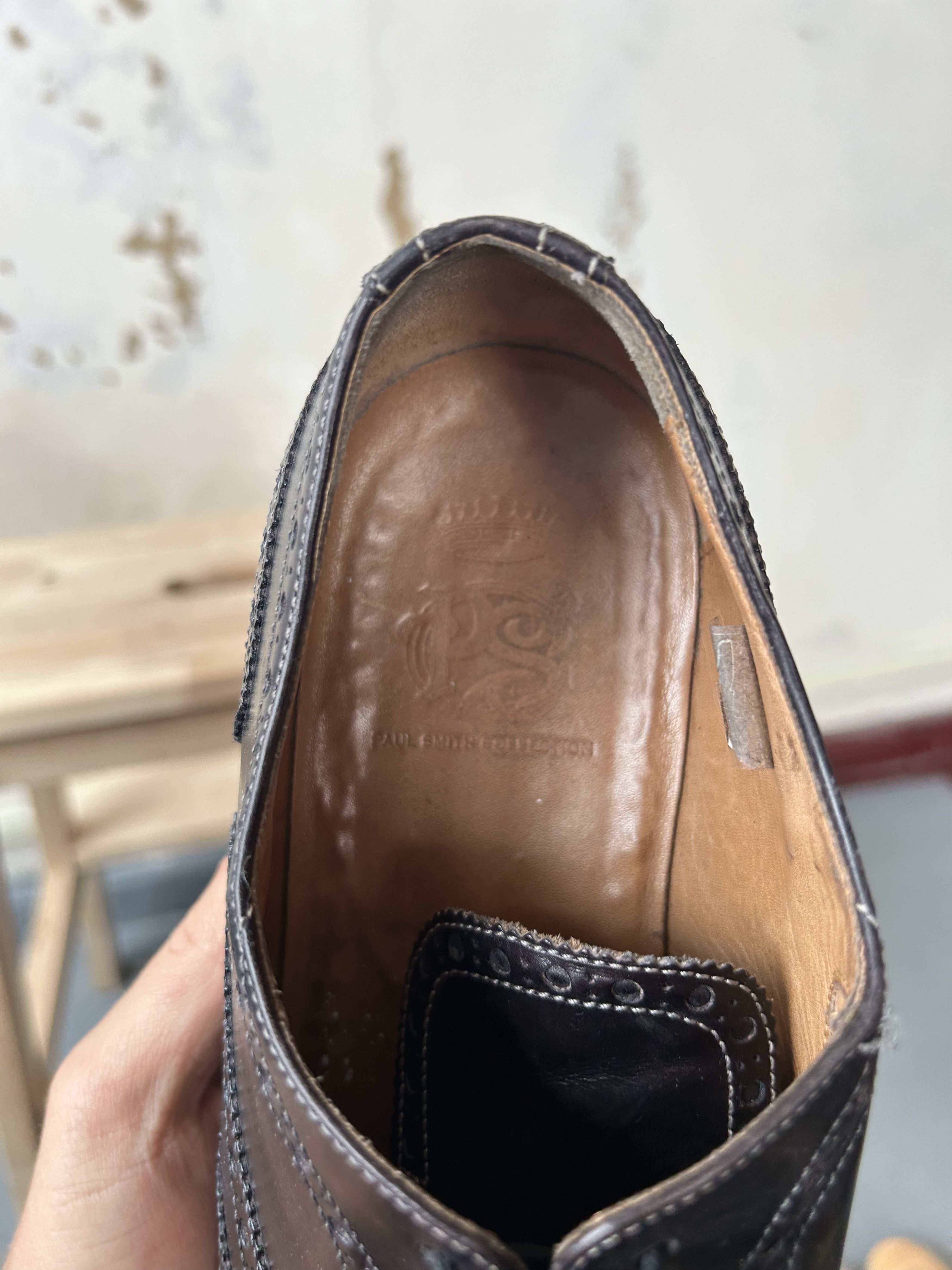 Designer × Paul Smith PS Paul Smith Black Leather Wing Tip Brogues Shoes Size US 10 / EU 43 - 8 Thumbnail