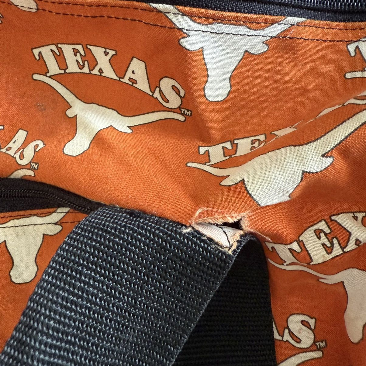 Vintage Vintage Texas Longhorns Duffle Bag Orange Broad Bay Cotton Size ONE SIZE - 12 Thumbnail