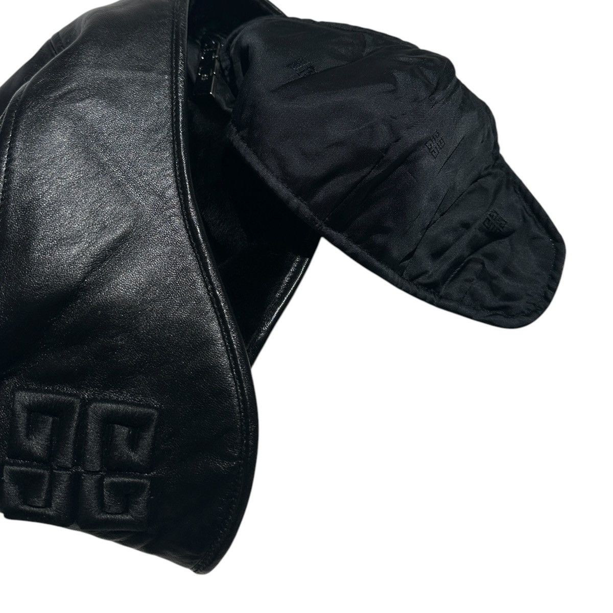 (B).Stroy × Givenchy RARE leather fur trim helmut trapper hat Size ONE SIZE - 6 Thumbnail