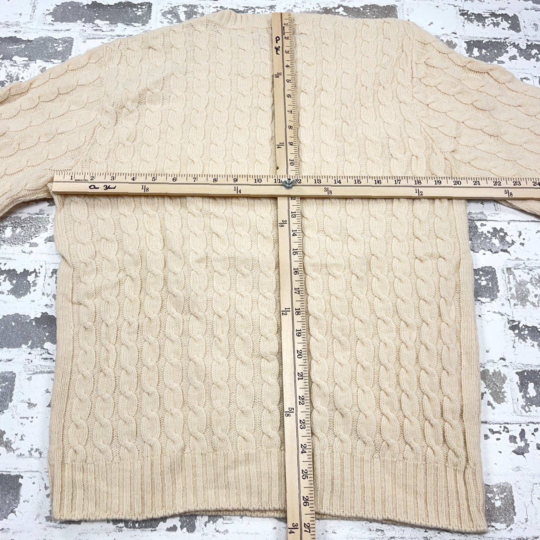 Vintage VINTAGE Lord Jeff Sweater Men L White Cable-Knit Pullover Size US L / EU 52-54 / 3 - 4 Thumbnail