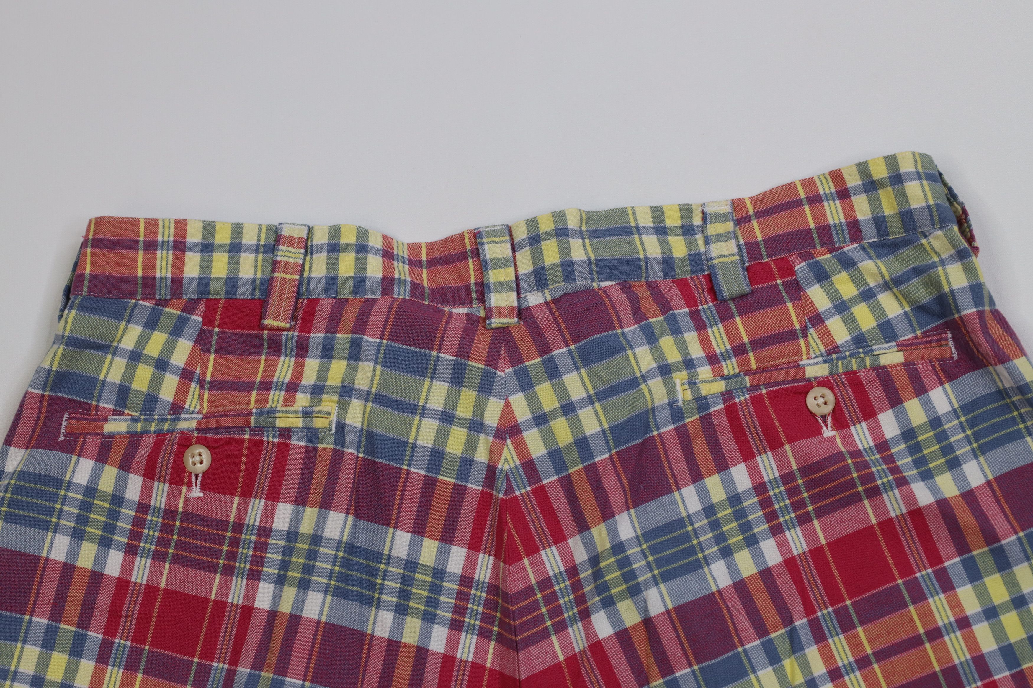 Ralph Lauren Vintage 90s Ralph Lauren India Madras Plaid Flannel Shorts Size US 36 / EU 52 - 9 Thumbnail