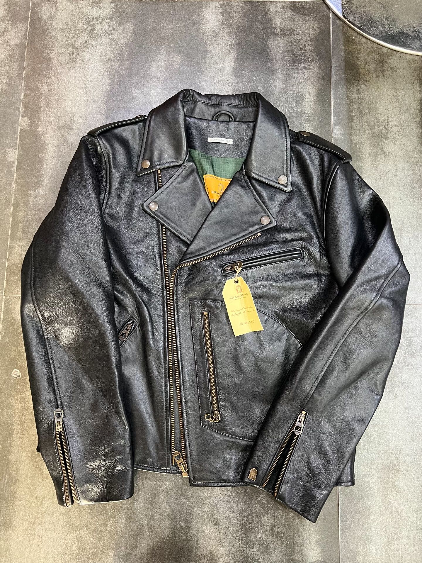 Other Shangri-La Heritage Cowhide Diagonal Zipper Biker Jacket Size US L / EU 52-54 / 3 - 1 Thumbnail