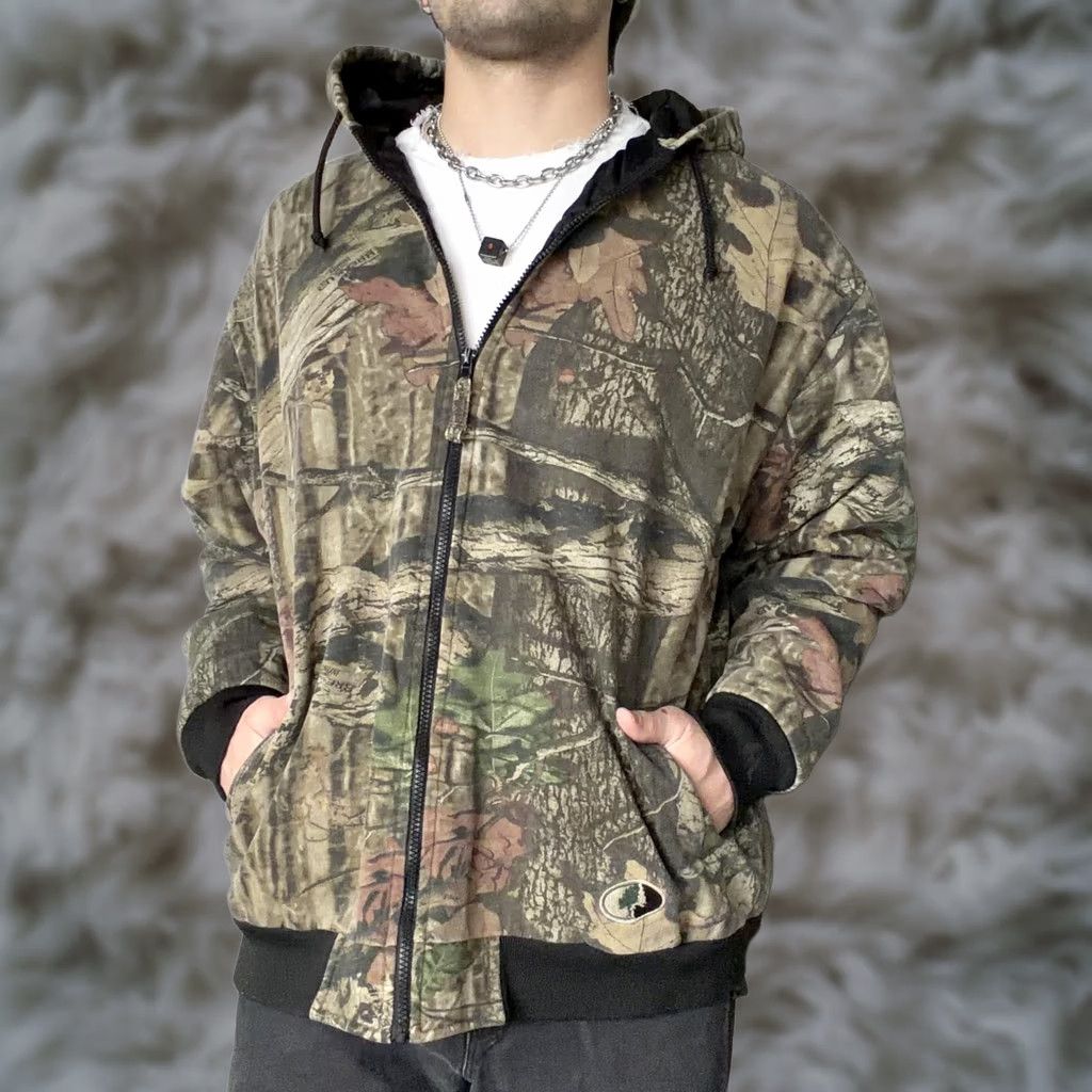 Vintage Mossy Oak Camo Zip Jacket Mens XL Brown Hooded Insulated Hunting Outdoor jacket Size US XL / EU 56 / 4 - 1 Thumbnail