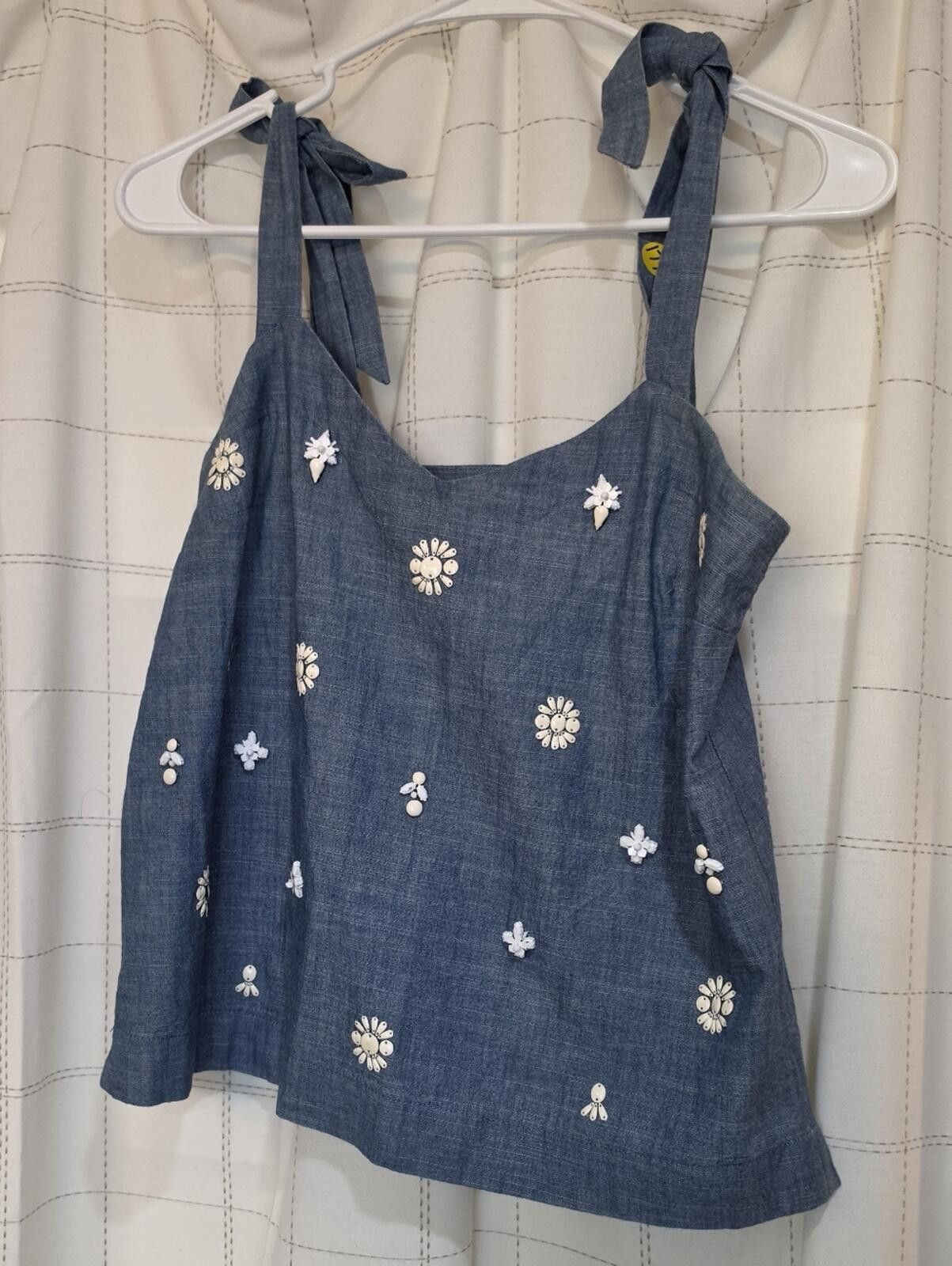 J.Crew J Crew Tie Shoulder Embellished Top Size XS / US 0-2 / IT 36-38 - 2 Thumbnail
