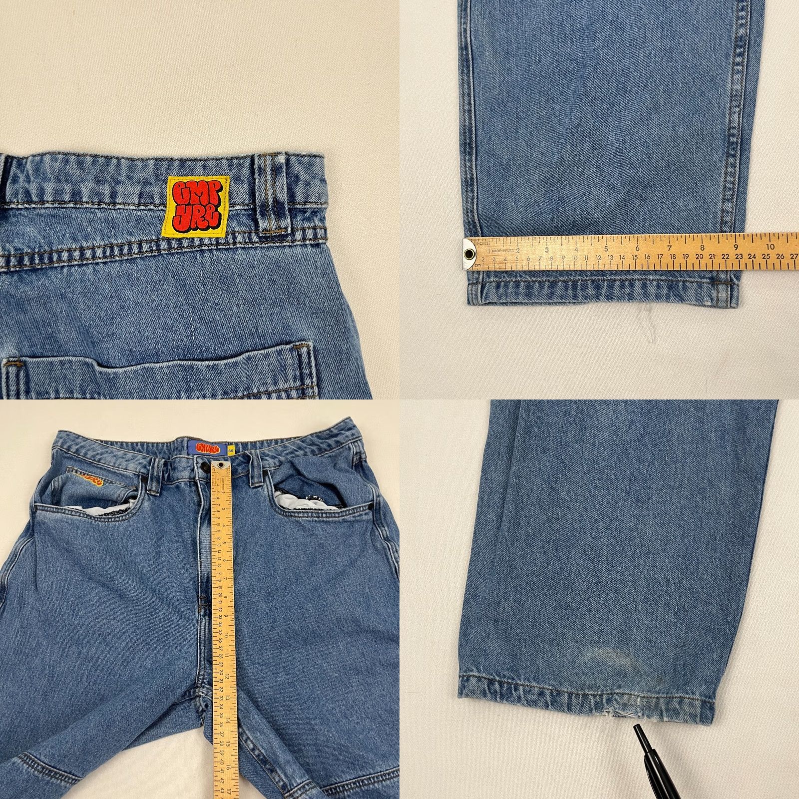 Empyre Empyre Jeans Mens 38 x 30 Relaxed Blue Denim Baggy Wide-Leg Carpenter Jeans Mens 38 x 30 Relaxed Fit Blue Denim Baggy Wide Leg Skater Size US 38 / EU 54 - 8 Thumbnail