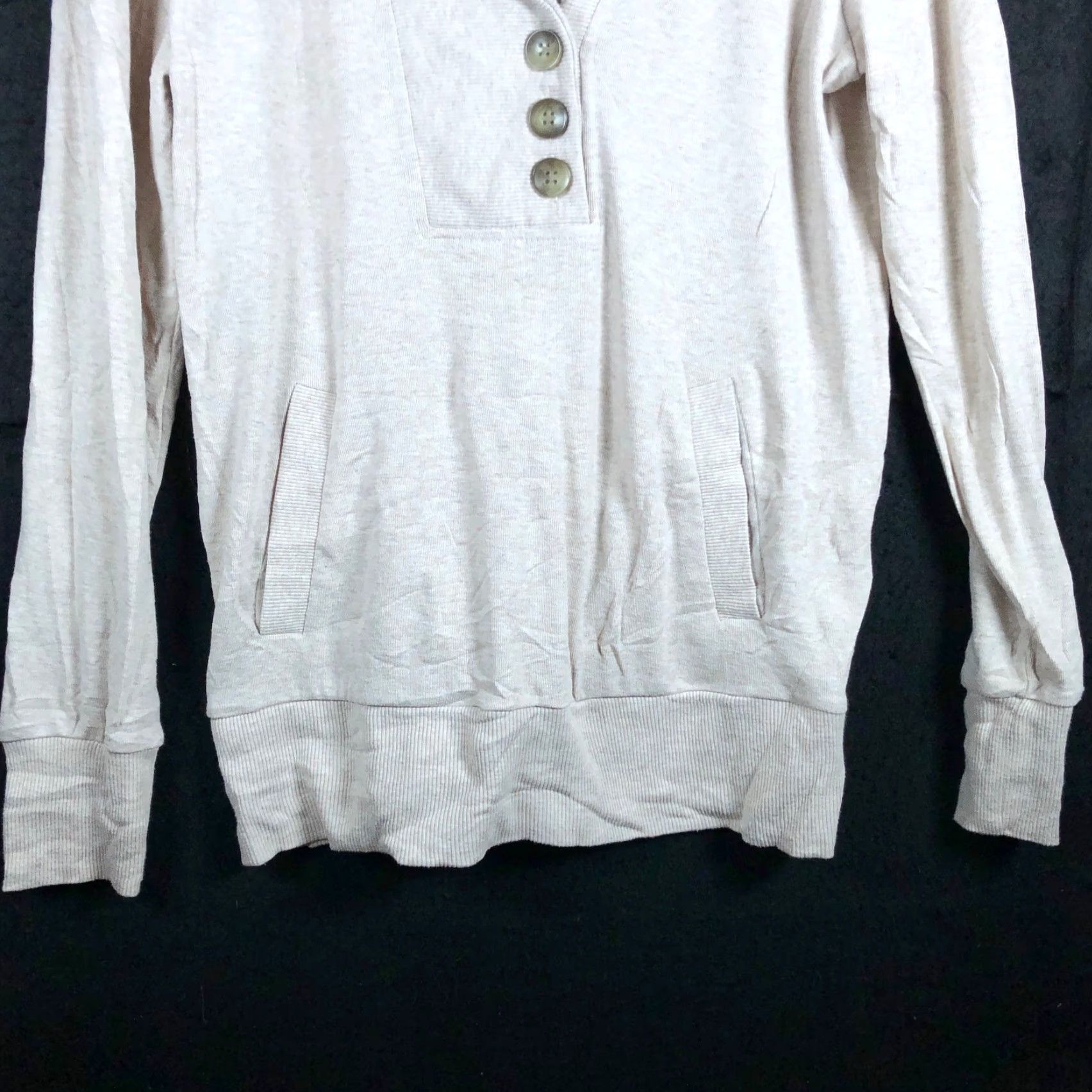 Banana Republic Banana Republic Womens Sweater Henley V Neck Oatmeal Stretch Medium Pullover Casual Workwear Size M / US 6-8 / IT 42-44 - 3 Thumbnail