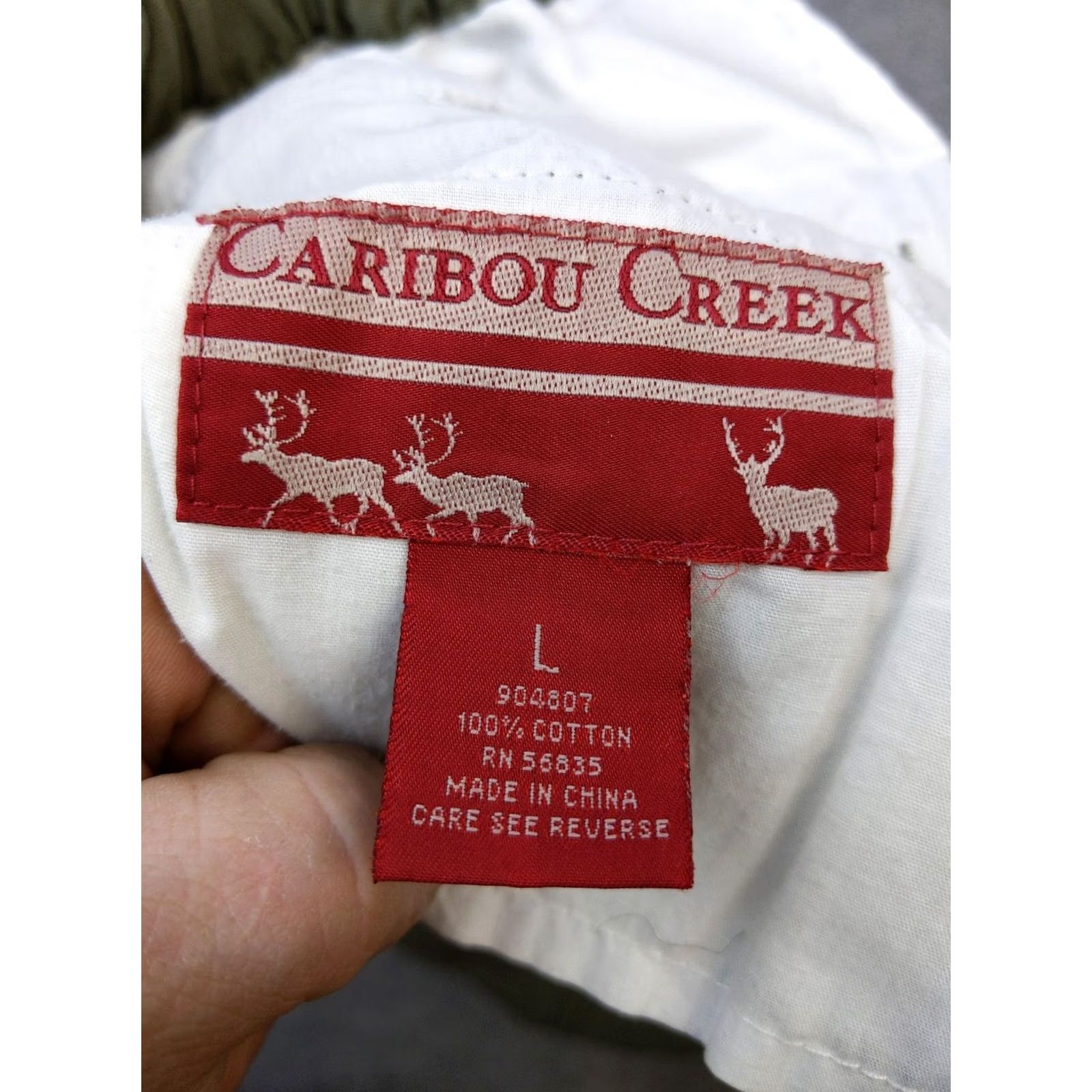 Vintage Caribou Creek Shorts Mens Large Green Cotton Belted Chino Casual Travel Size US 33 - 3 Thumbnail