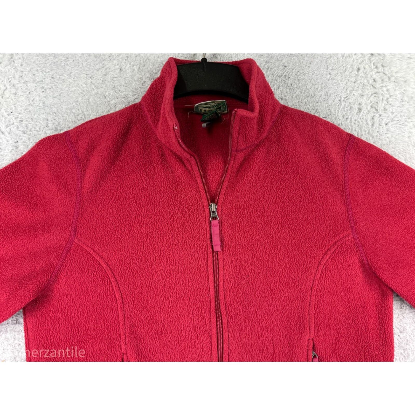 Vintage VINTAGE L.L. Bean Sweater Women Full Zip Mediun RedFleece Pockets Mock Neck Size M / US 6-8 / IT 42-44 - 7 Thumbnail