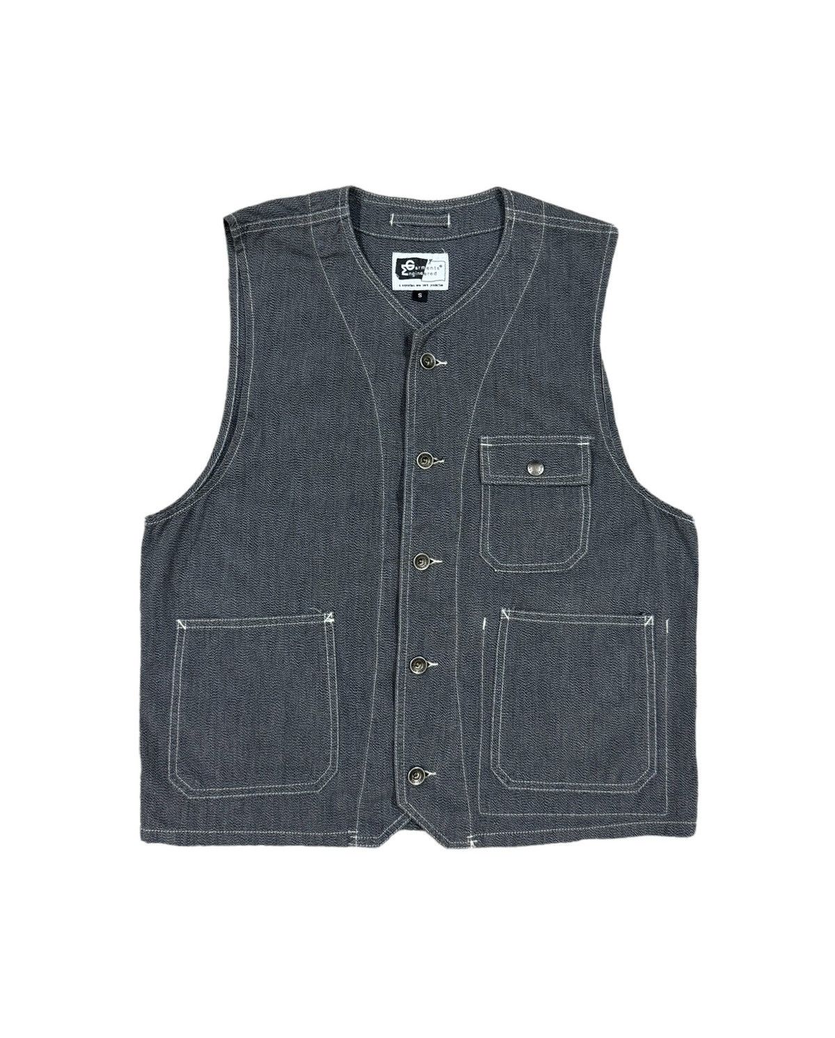 Engineered Garments Vtg🔥Engineered Garments Hbt Chambray Buckle Vest Button Vest Size 36S - 1 Thumbnail