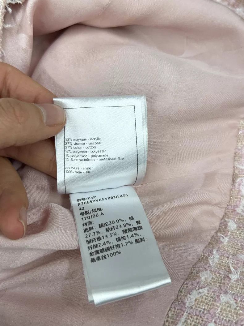Chanel Chanel 24P pink tweed short-sleeved jacket Size M / US 6-8 / IT 42-44 - 7 Thumbnail