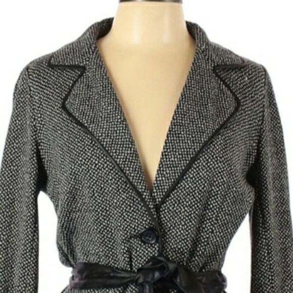 Gerard Darel Gerard Darel Wool Blazer Sz 42 Faux Leather Trim Belted Butt Size M / US 6-8 / IT 42-44 - 5 Thumbnail