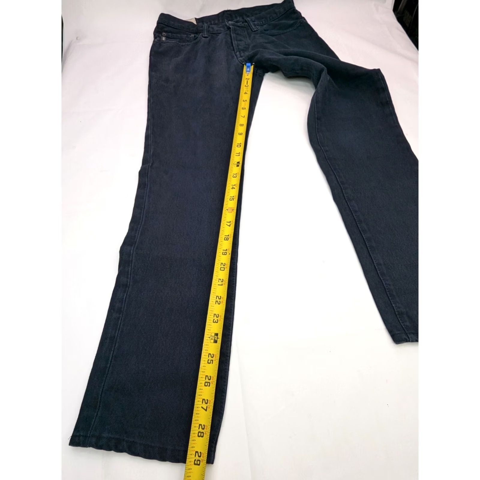 Abercrombie & Fitch Abercrombie & Fitch Skinny Jeans Men 31x32 Dark Wash Charcoal Gray Denim A&F Jeans Slim 5-Pocket Distressed Button Fly 90s USA Mens Size US 31 - 4 Thumbnail