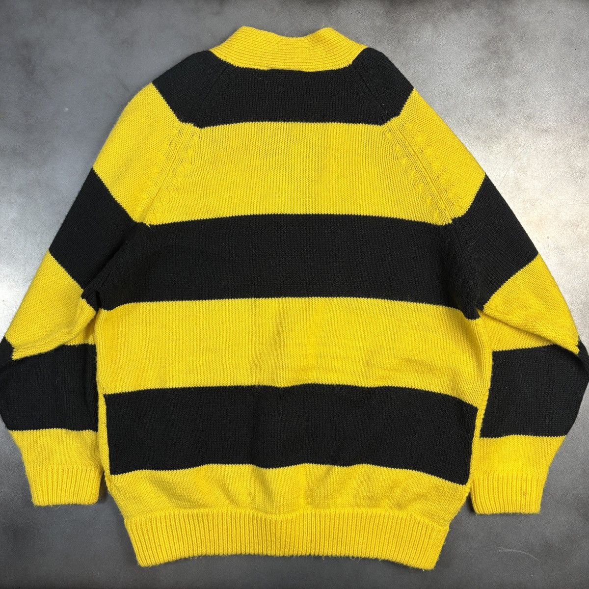 Other × Vintage 1980s Vintage Cardigan Sweater Striped Zip-Up Bumble Bee 80s Size US S / EU 44-46 / 1 - 13 Thumbnail