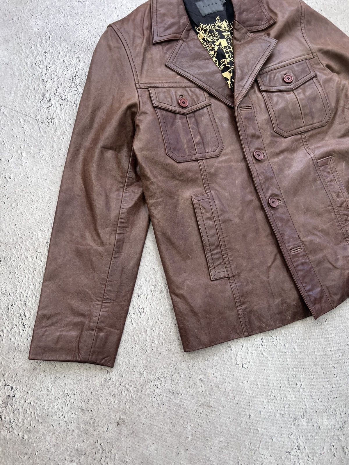 Other Cropped button up Real Leather blazer y2k Avantgarde Jacket Size US M / EU 48-50 / 2 - 4 Thumbnail