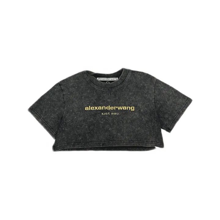 Alexander Wang Casual Stylish Short Sleeve Crop Top 0079