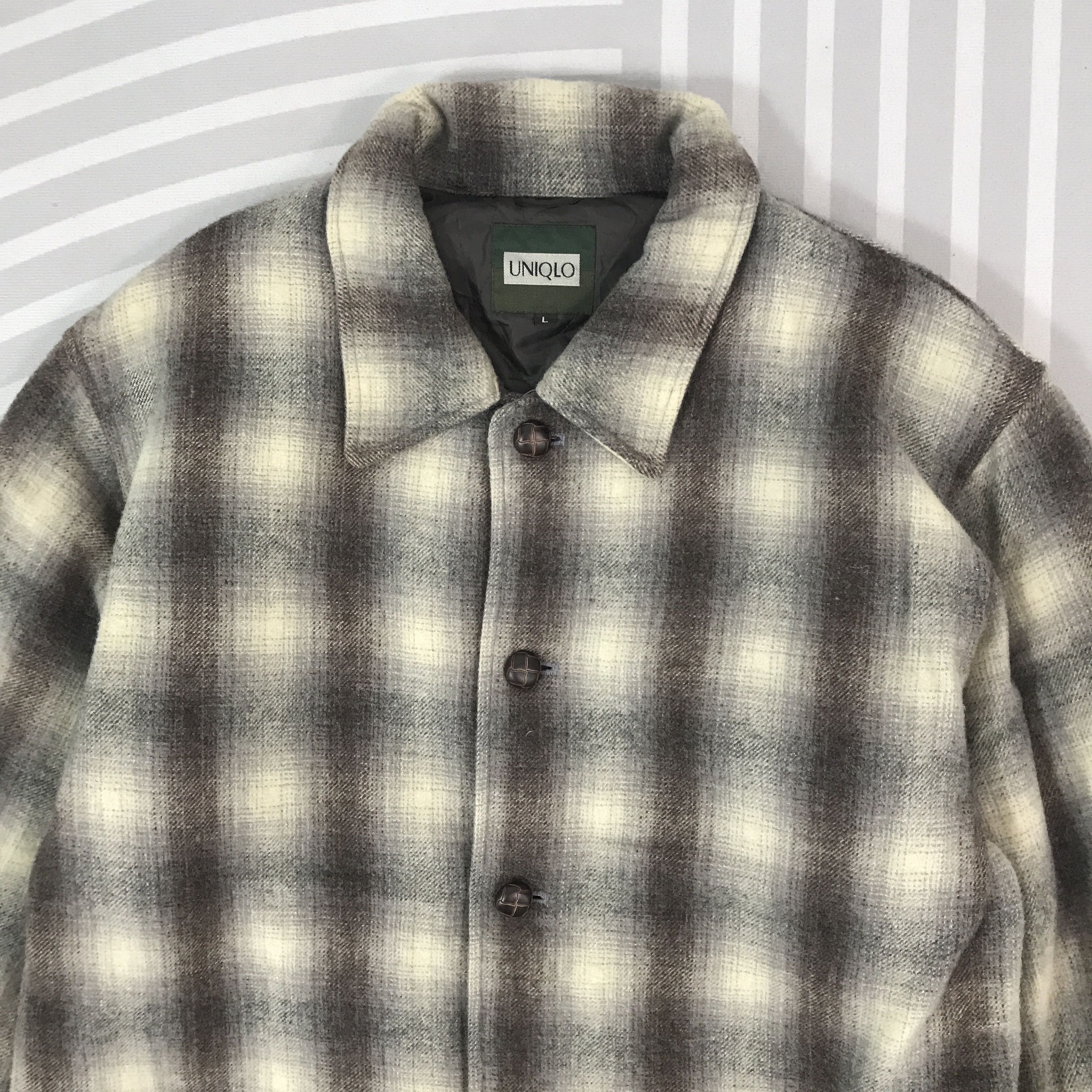 Uniqlo × Vintage Vintage 80s Uniqlo Tartan button Jacket Size US L / EU 52-54 / 3 - 2 Thumbnail