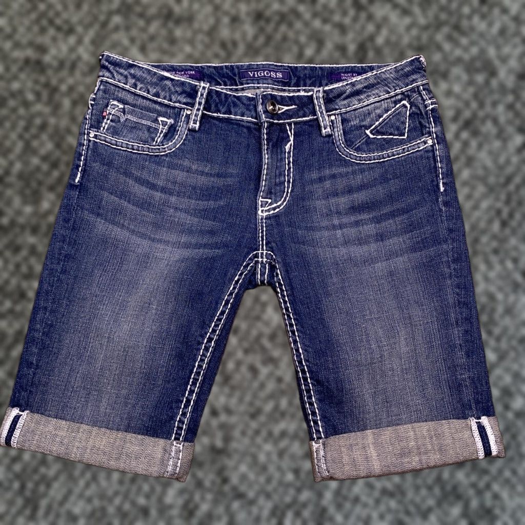 Vintage Vigoss Bermuda Shorts 27 Denim Stretch Cuffed New York Size 27" / US 4 / IT 40 - 1 Thumbnail
