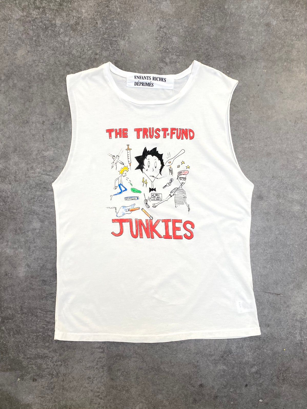 Pre-owned Enfants Riches Deprimes Trust Fund Junkies Tank In White