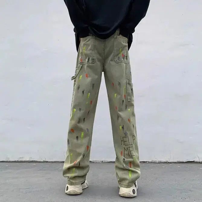 Japanese Brand Retro Embroidered Splash Ink Tie Dyed Jeans Size US 32 / EU 48 - 2 Thumbnail