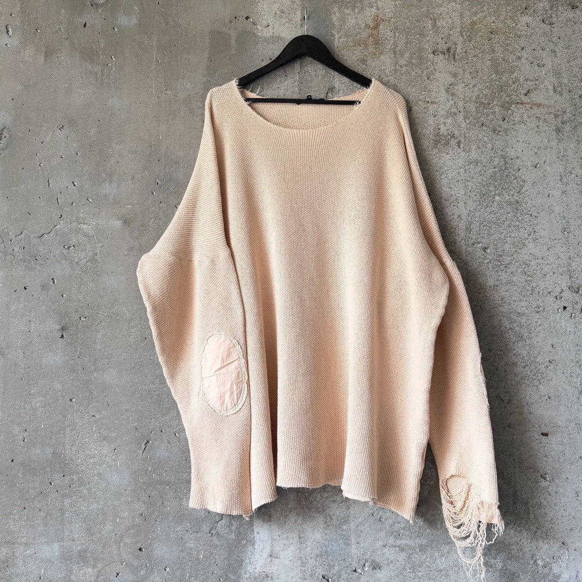 Raf Simons Raf Simons SS04 Runway THRASHED Elbow Patch Knit Sweater Size US XL / EU 56 / 4 - 5 Thumbnail