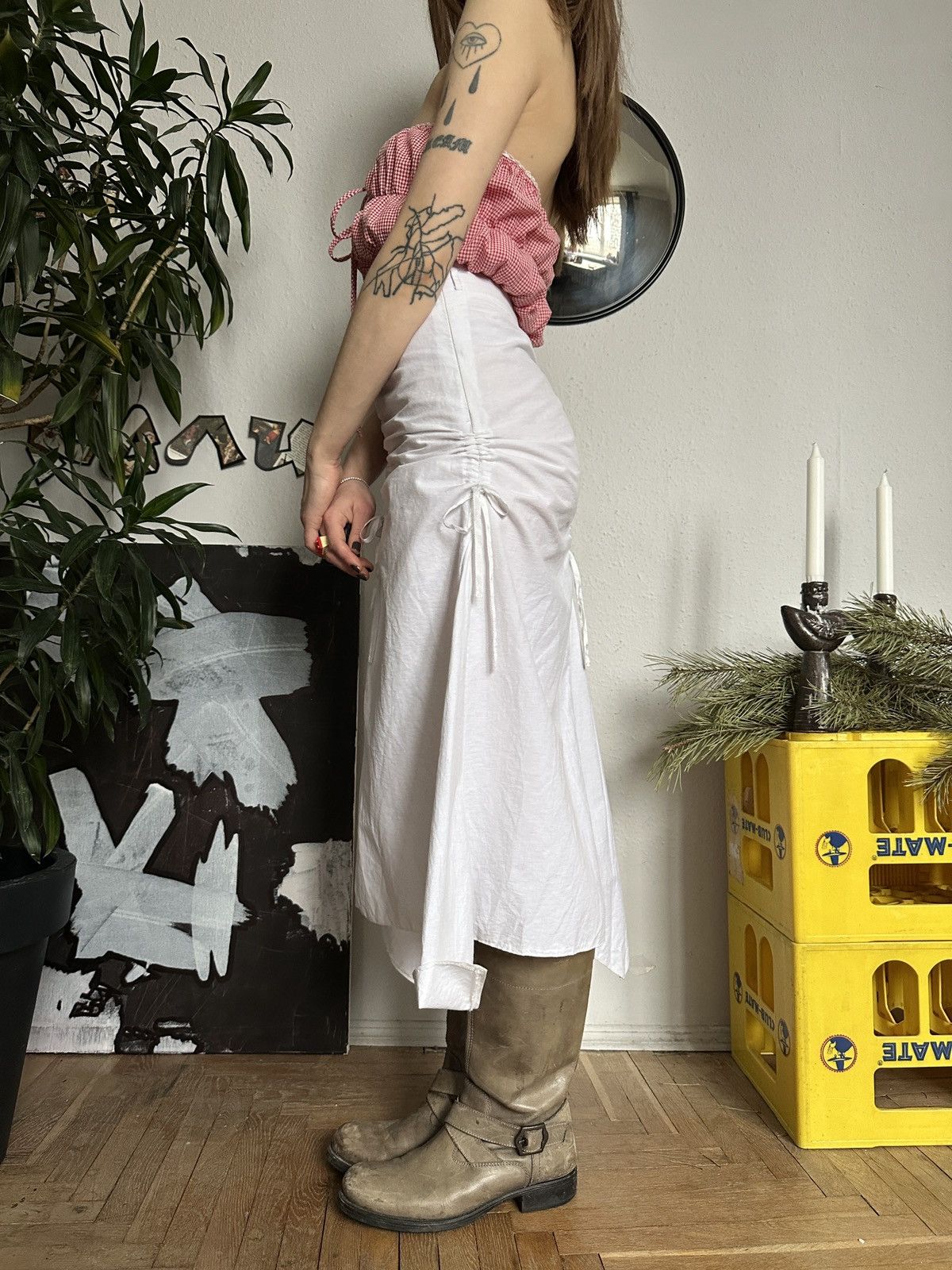 Japanese Brand × Seditionaries Crinkled Ruffle Fairy Core Bohemian Style Midi Skirt Size 28" / US 6 / IT 42 - 6 Thumbnail