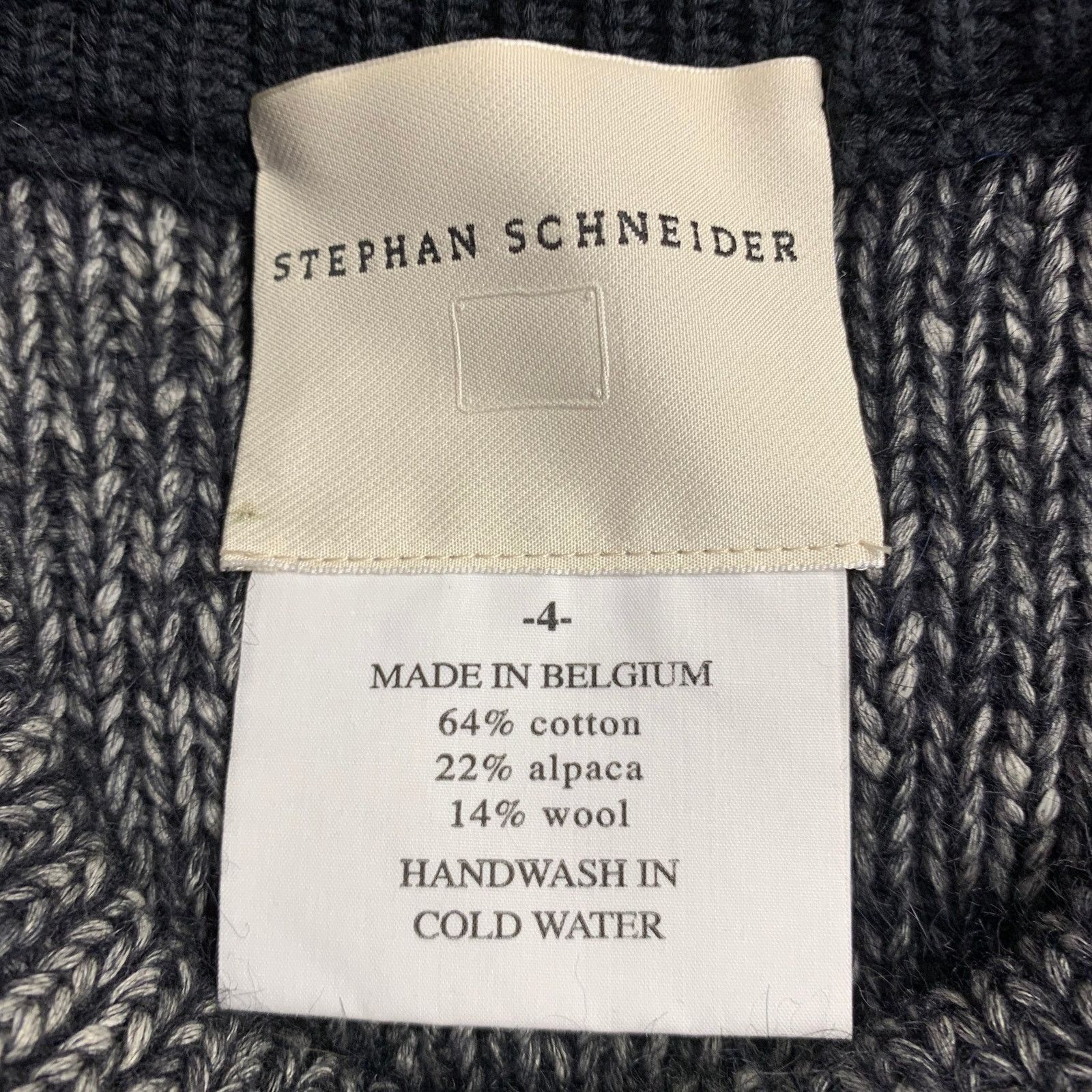 Stephan Schneider STEPHAN SCHNEIDER Grey Black Knit Cotton Blend Crew Neck Size US XL / EU 56 / 4 - 5 Thumbnail