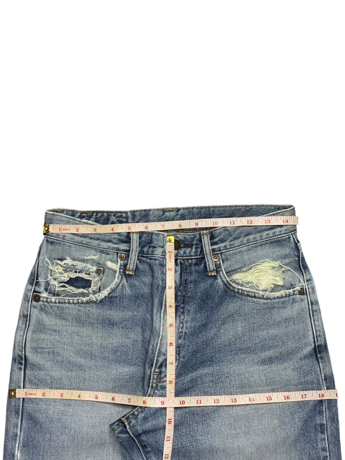 Edwin × Japanese Brand SALES🔥Vintage Edwin Faded Blue Wash Distress Baggy Jeans Size US 29 - 12 Thumbnail
