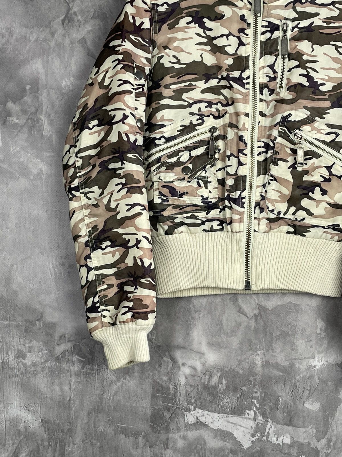 Vintage Vintage Camo Military Faux Fur Glamour Bomber Jacket Size M / US 6-8 / IT 42-44 - 5 Thumbnail